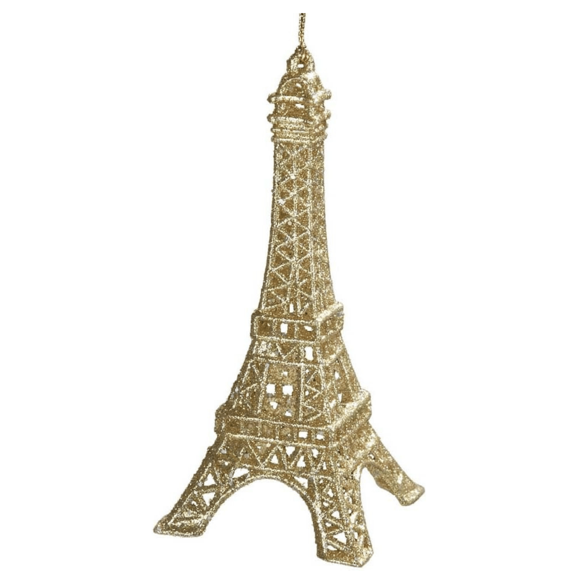 Kurt Adler Gold Glittered Eiffel Tower Ornament – Elegant 5.5" Holiday Decoration - Tree Treasures