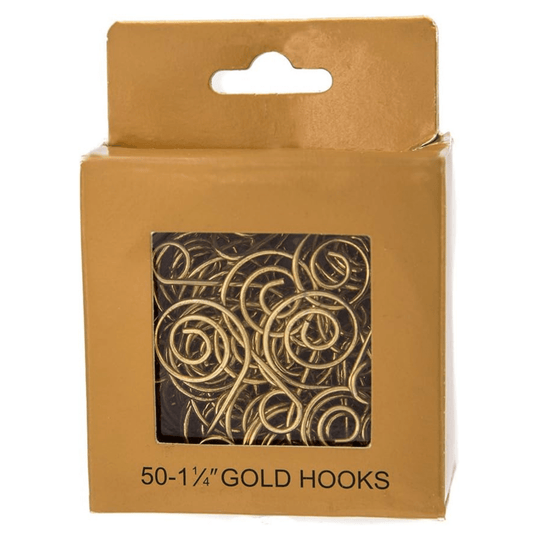 Kurt Adler Gold Ornament Hooks – 1.25" Swirled Design, Set of 50 - Tree Treasures