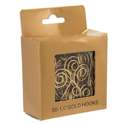 Kurt Adler Gold Ornament Hooks – 1.25" Swirled Design, Set of 50 - Tree Treasures
