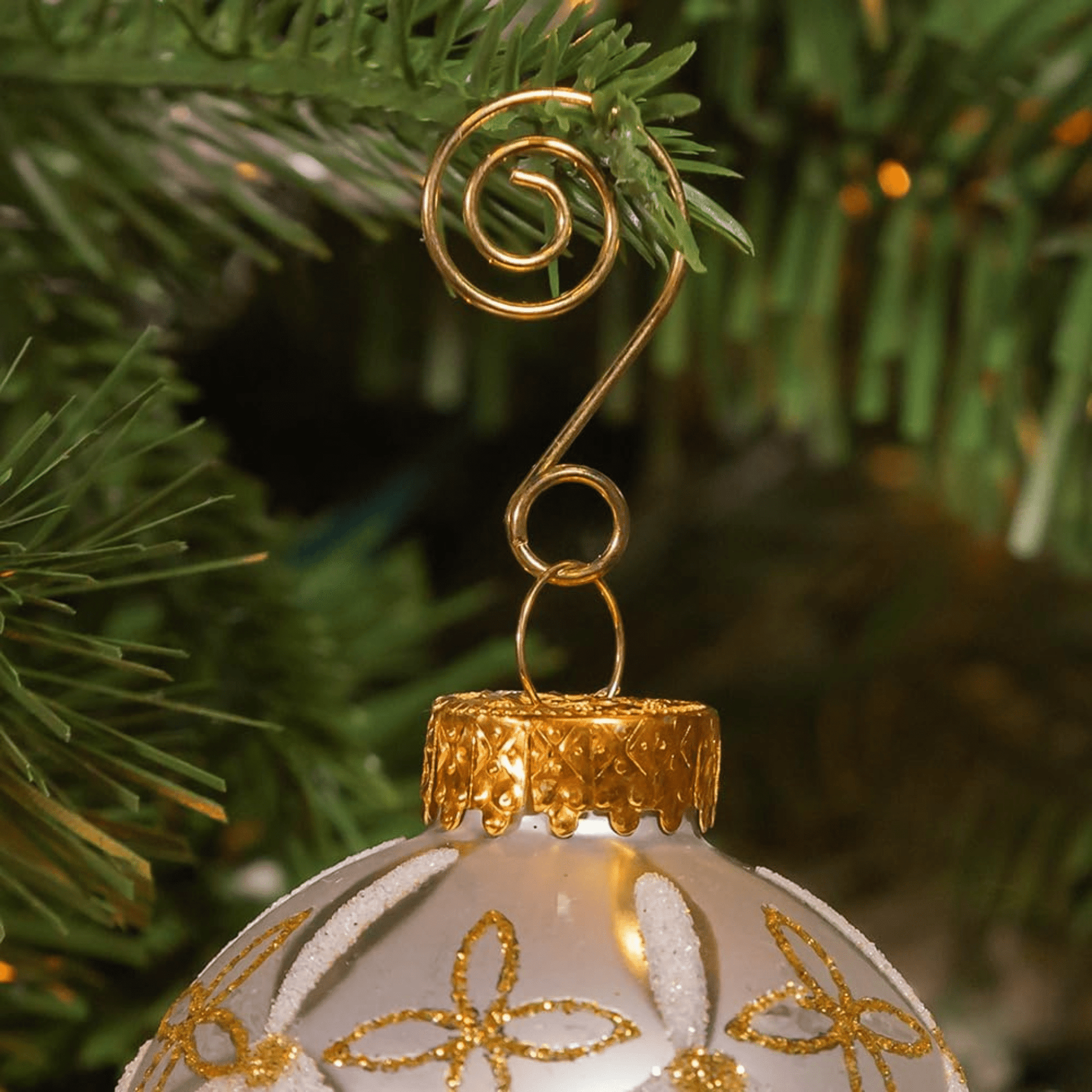 Kurt Adler Gold Ornament Hooks – 1.25" Swirled Design, Set of 50 - Tree Treasures