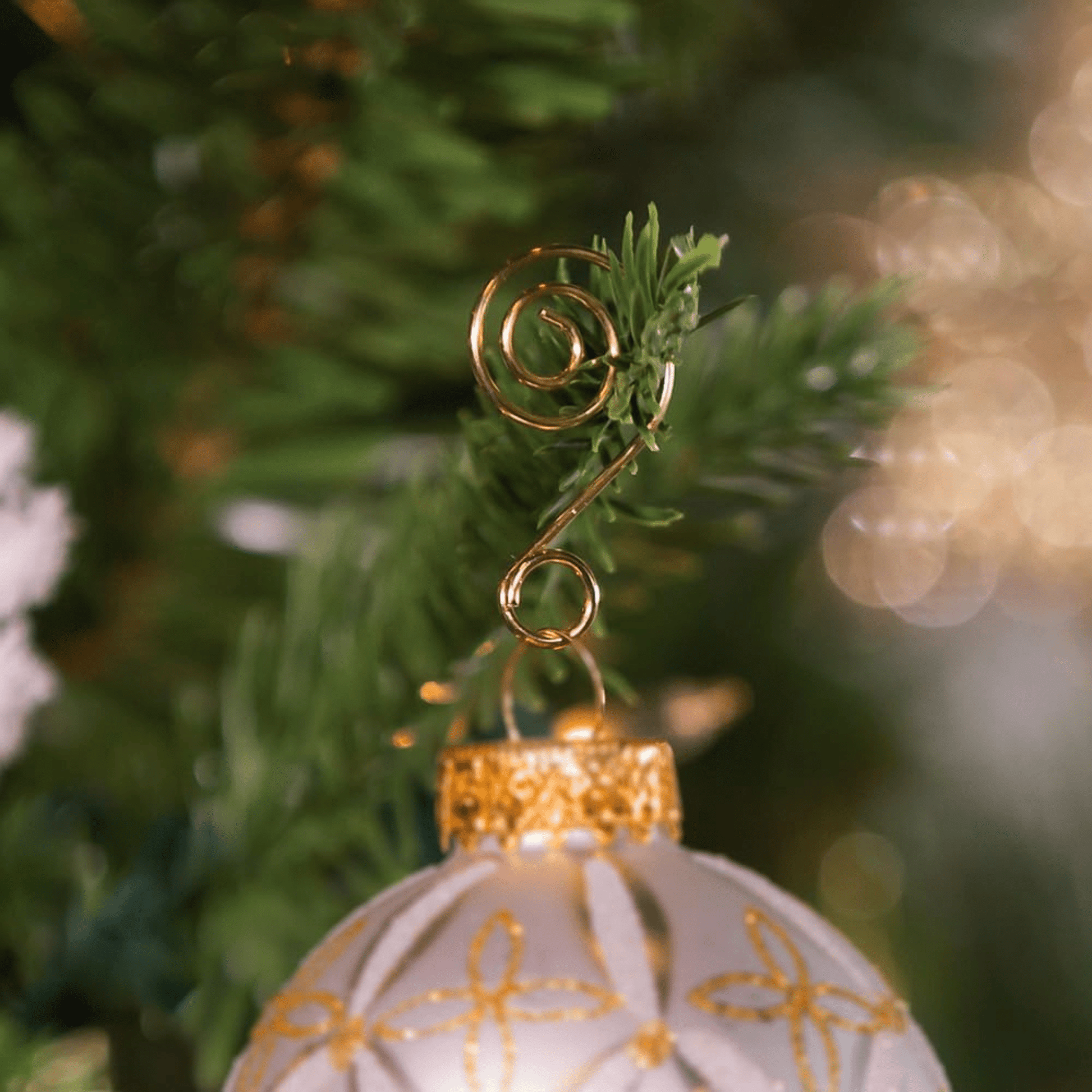 Kurt Adler Gold Ornament Hooks – 1.25" Swirled Design, Set of 50 - Tree Treasures