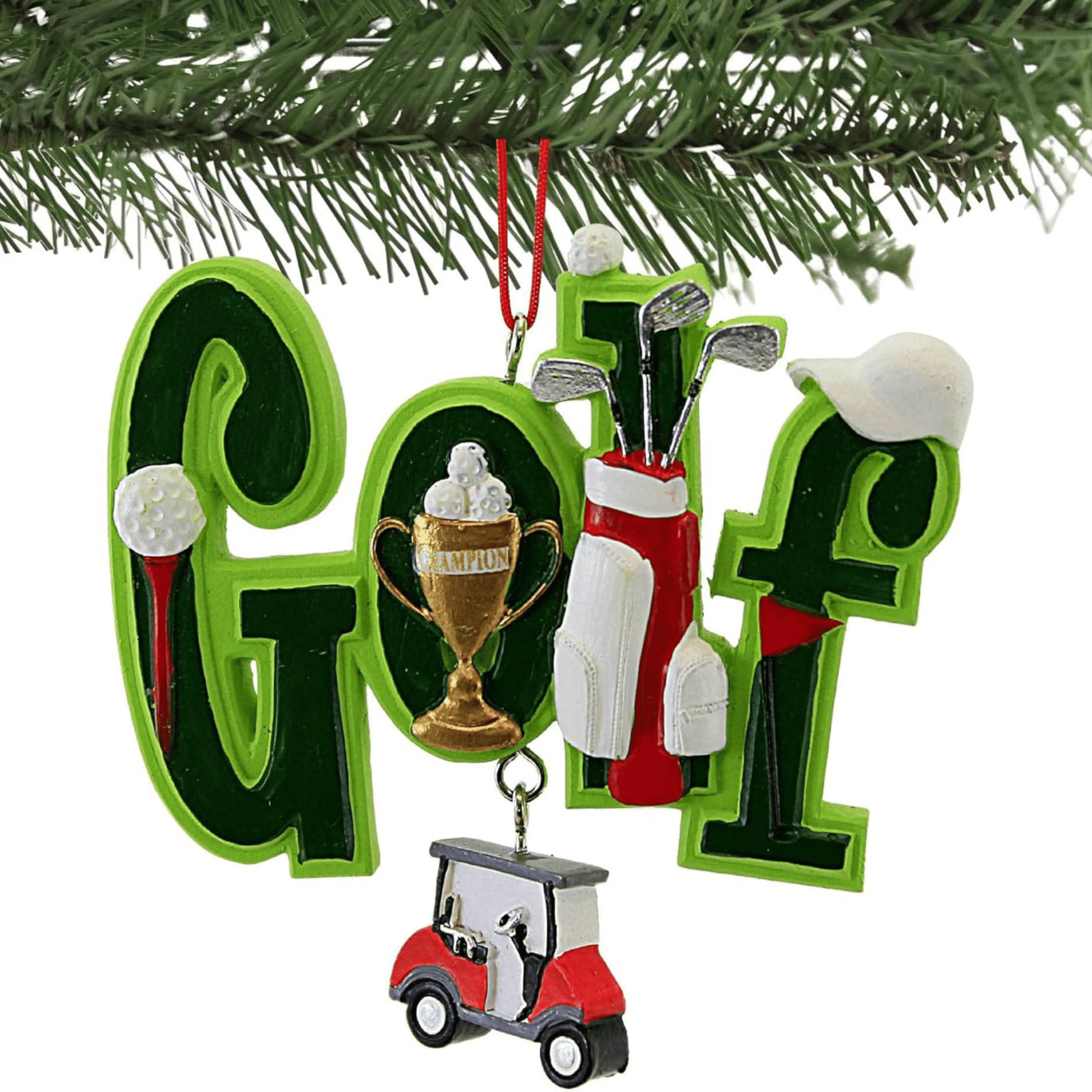 Kurt Adler Golf Christmas Ornament – Champion Golfer Design, 3.5" - Tree Treasures