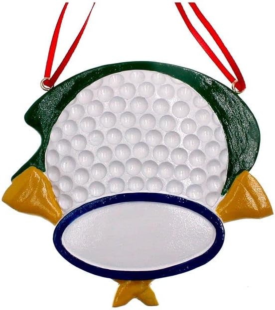 Kurt Adler Golf Ornament for Personalization – Resin, 3.625" - Tree Treasures