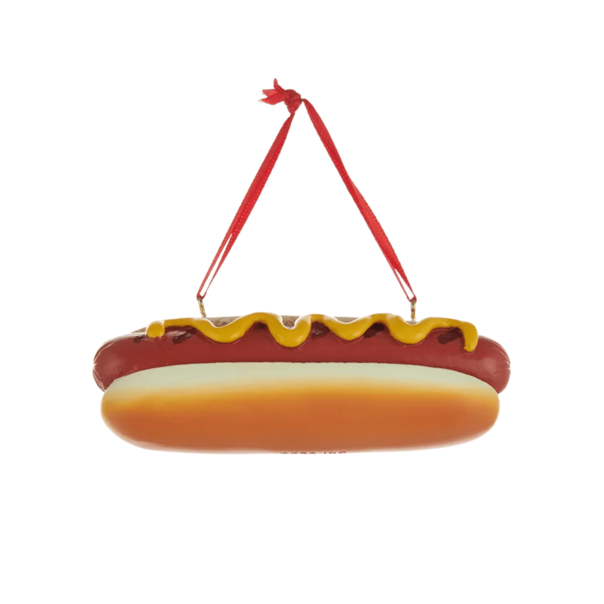 Kurt Adler Hot Dog Ornament – Fun Foodie Christmas Tree Decoration with Mustard, Bun & Grill Marks - Tree Treasures