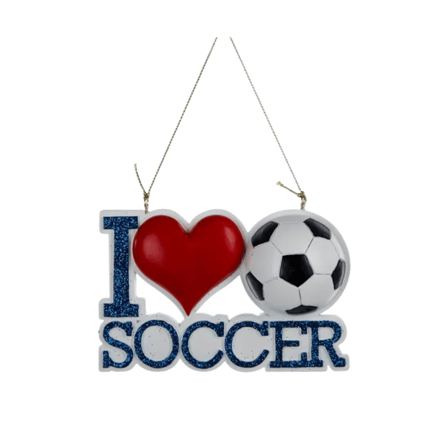 Kurt Adler “I Love Soccer” Ornament for Personalization – Customizable Holiday Ornament for Soccer Fans - Tree Treasures