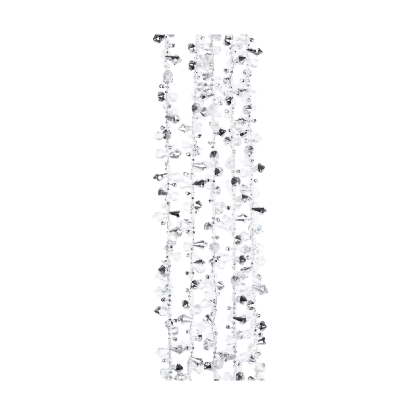 Kurt Adler Iridescent and Silver Beaded Garland – Elegant Christmas Tree Decoration and Winter Party Décor - Tree Treasures