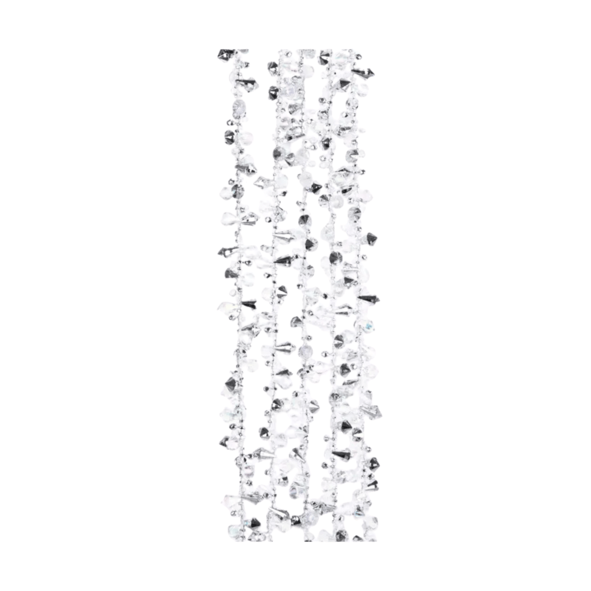 Kurt Adler Iridescent and Silver Beaded Garland – Elegant Christmas Tree Decoration and Winter Party Décor - Tree Treasures