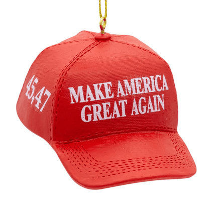 Kurt Adler MAGA 45, 47 Hat Ornament – Patriotic Christmas Tree Decoration - Tree Treasures