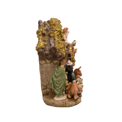 Kurt Adler Nativity Set with 11 Figures and Stable – Resin Christmas Nativity Scene with Baby Jesus, Mary, Joseph, and More - Tree Treasures