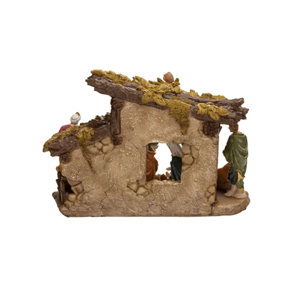 Kurt Adler Nativity Set with 11 Figures and Stable – Resin Christmas Nativity Scene with Baby Jesus, Mary, Joseph, and More - Tree Treasures
