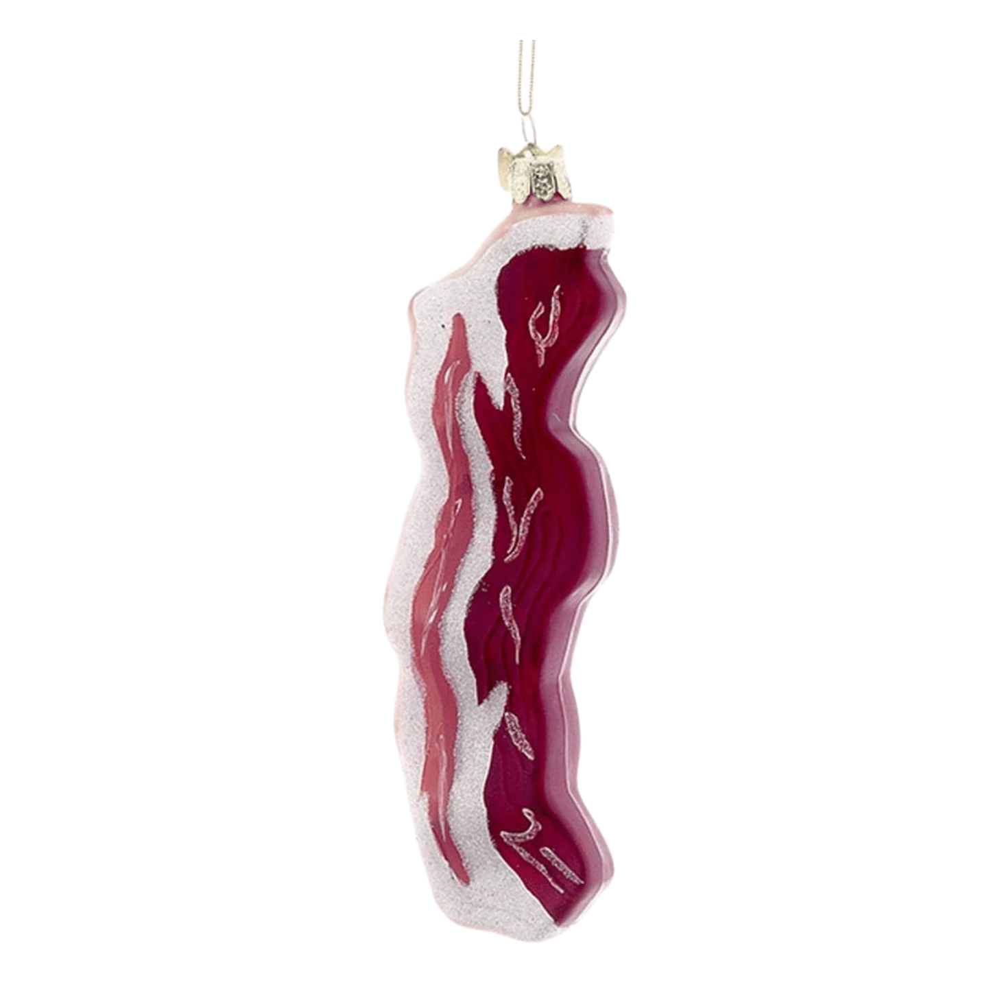 Kurt Adler Noble Gems™ Glass Bacon Ornament – 5.75" Breakfast - Themed Christmas Decoration - Tree Treasures