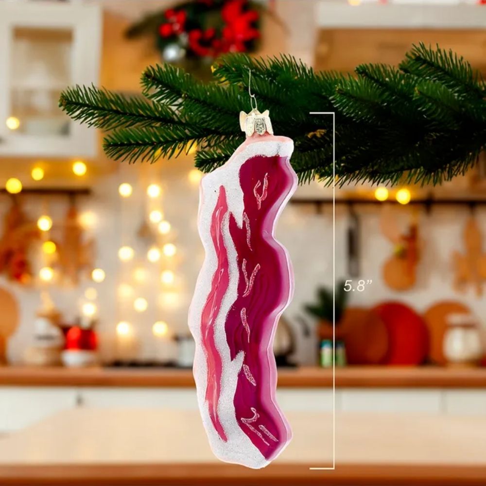 Kurt Adler Noble Gemsª Bacon Glass Ornament, 5.75 - inches - Tree Treasures