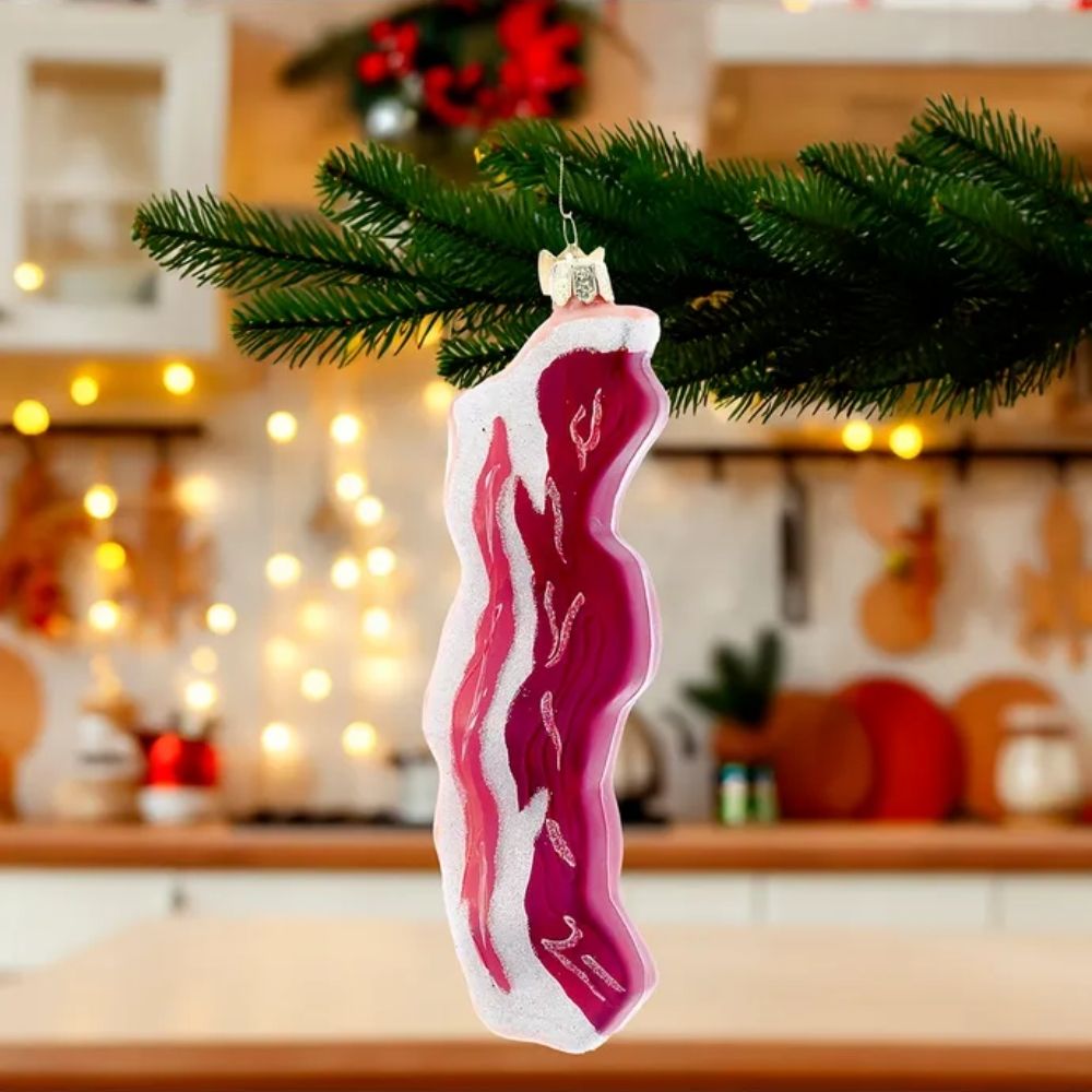 Kurt Adler Noble Gemsª Bacon Glass Ornament, 5.75 - inches - Tree Treasures