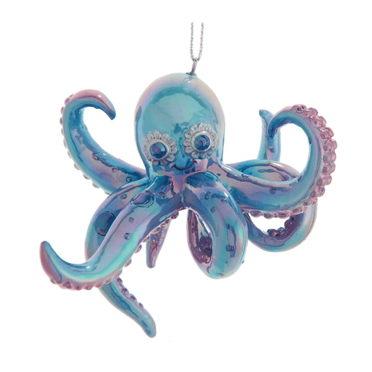 Kurt Adler Resin Colorful Octopus Ornament – Vibrant Coastal Christmas Decoration - Tree Treasures