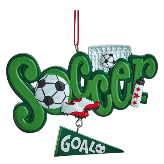 Kurt Adler Soccer Christmas Ornament – Soccer Goal Design, 4" - Tree Treasures