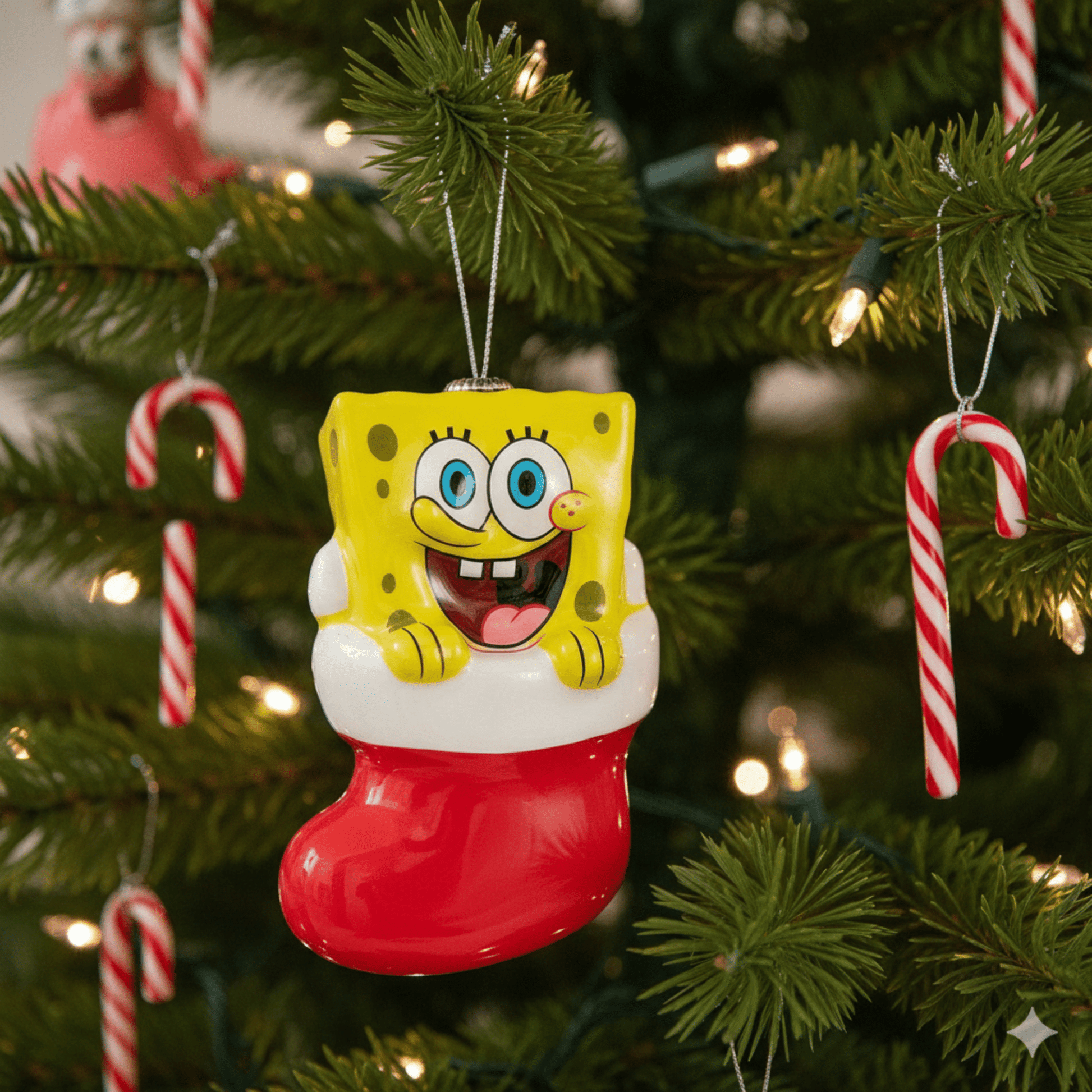 Kurt Adler Spongebob Squarepants™ & Patrick Decoupage Ornaments, Set of 2, 3.5 Inches - Tree Treasures