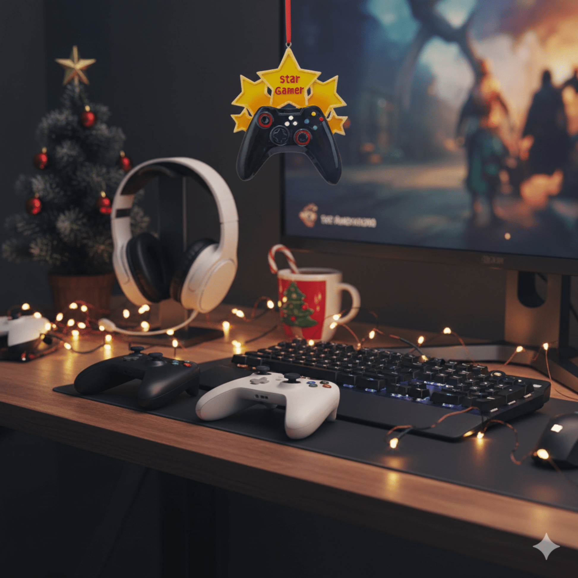 Kurt Adler "Star Gamer" Ornament For Personalization, 4.5 - inches - Tree Treasures