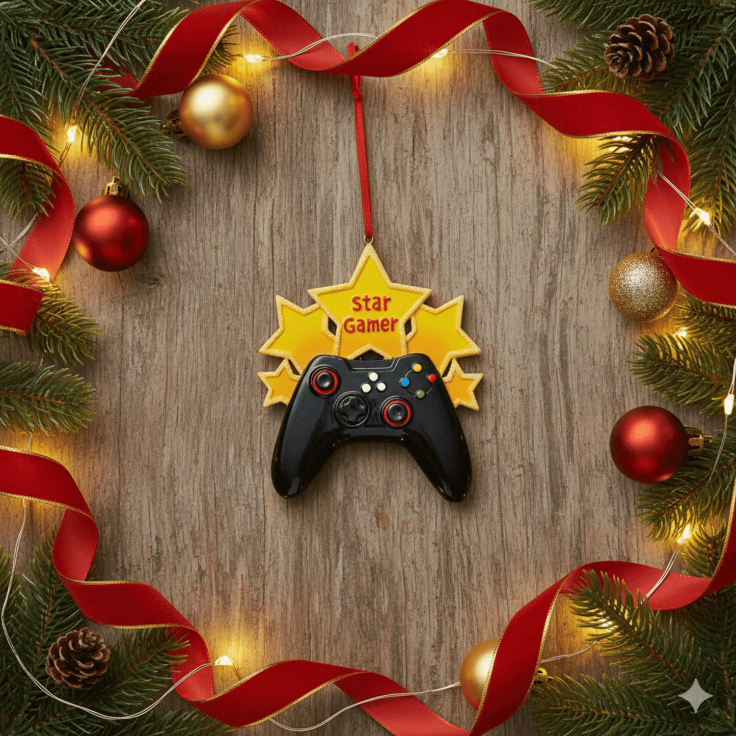 Kurt Adler "Star Gamer" Ornament For Personalization, 4.5 - inches - Tree Treasures