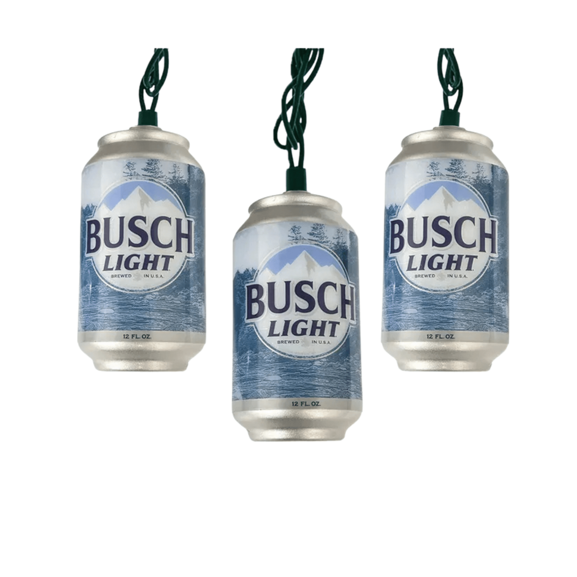 Kurt Adler UL 10 - Light Budweiser Busch Light Can Light Set – Official Beer Can String Lights - Tree Treasures