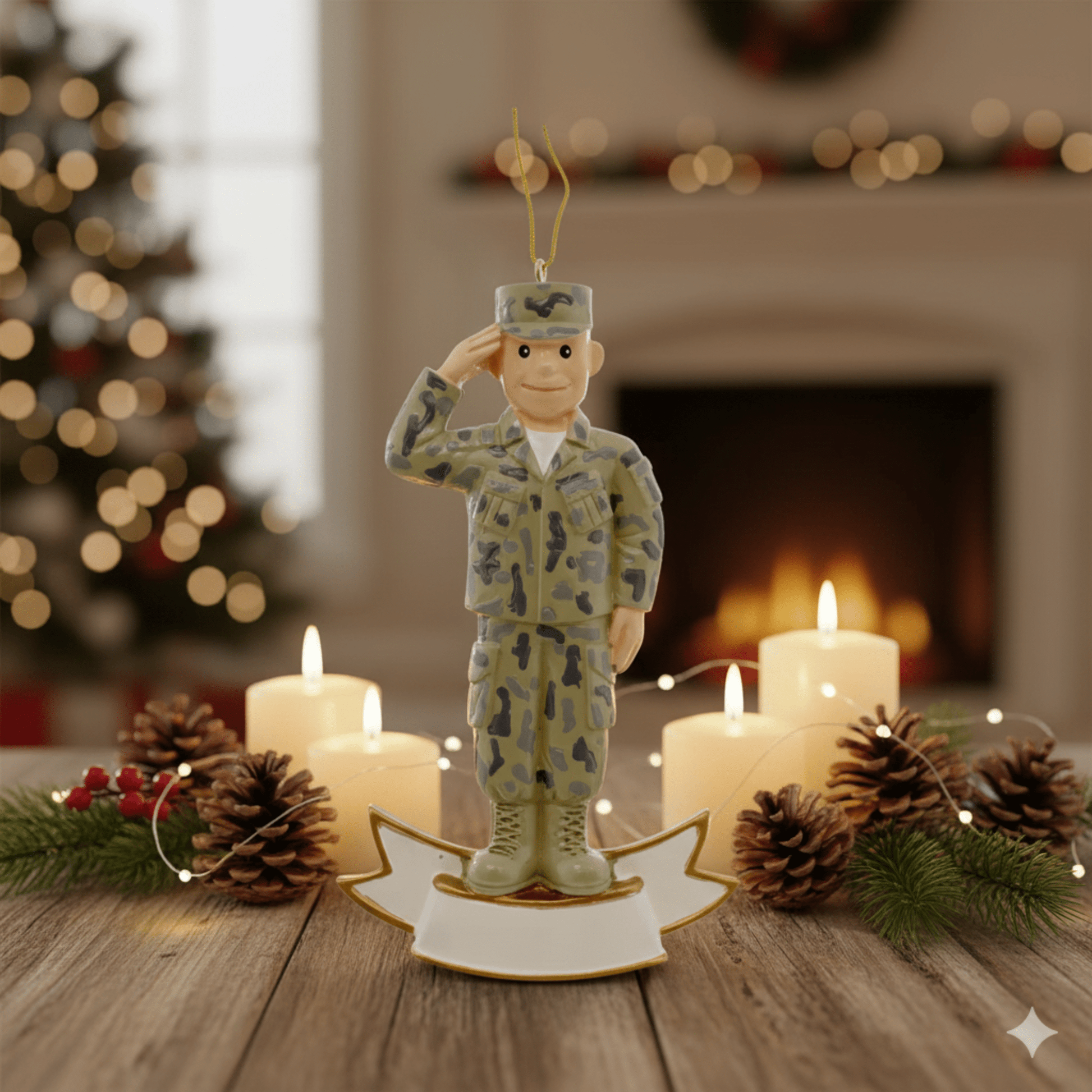 Kurt Adler U.S. Army Soldier Ornament, 4.5 Inches - Tree Treasures