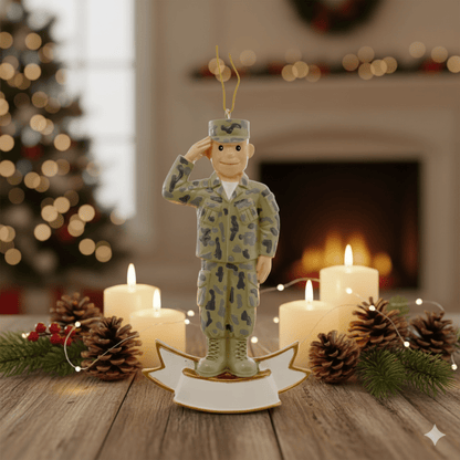 Kurt Adler U.S. Army Soldier Ornament, 4.5 Inches - Tree Treasures