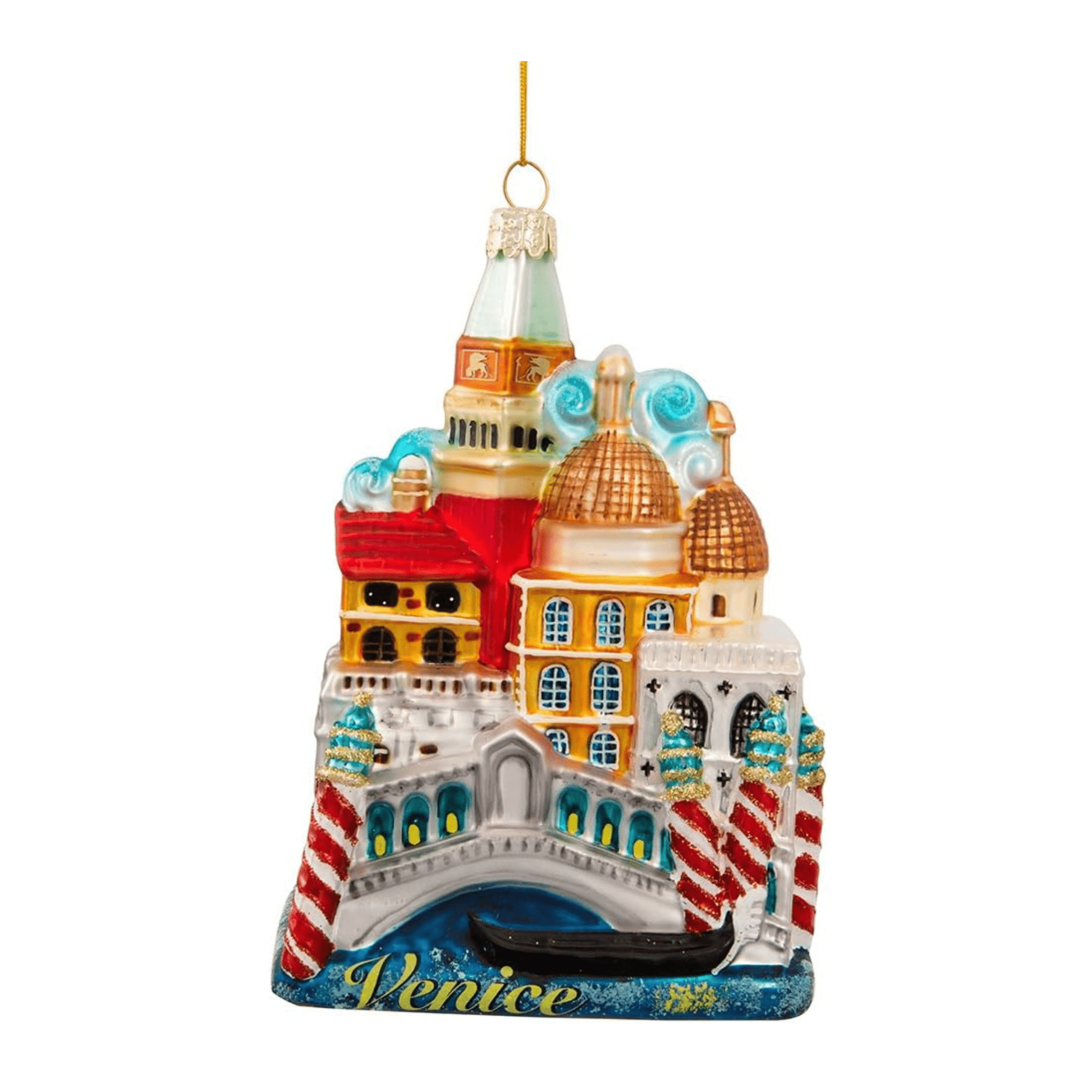 Kurt Adler Venice Cityscape Glass Ornament – 5" - Tree Treasures