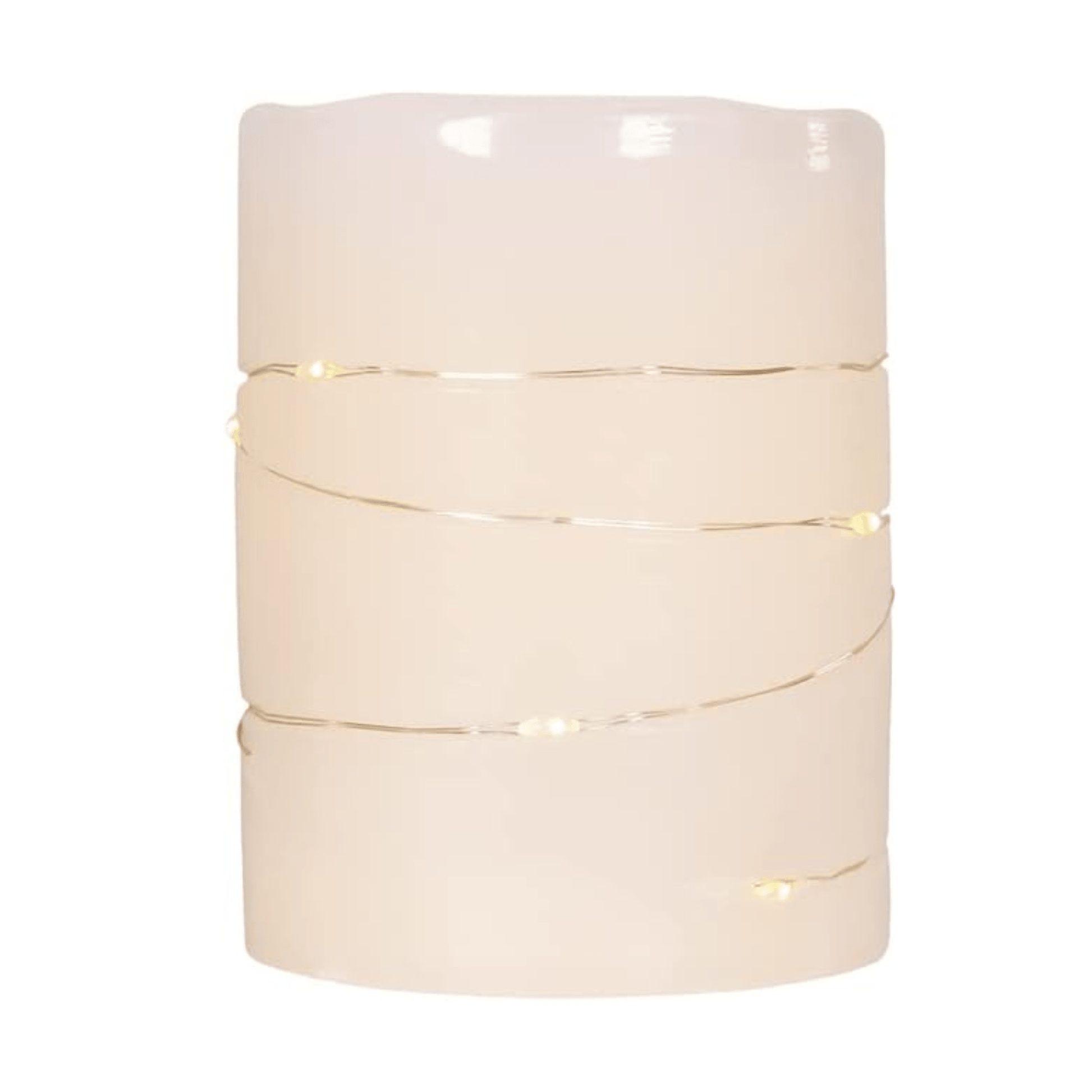 Kurt S. Adler 4 - Inch Battery - Operated Flicker Flame White Candle with Fairy Lights - Tree Treasures