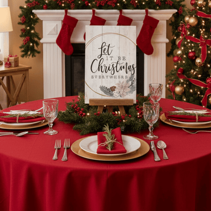 Let It Be Christmas Everywhere Wooden Wall Art – 16" x 10.75" Rustic Holiday Sign - Tree Treasures