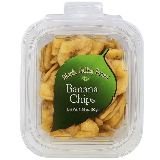 Maple Valley Farms Banana Chips 3.25 OZ Peg Tub - Tree Treasures