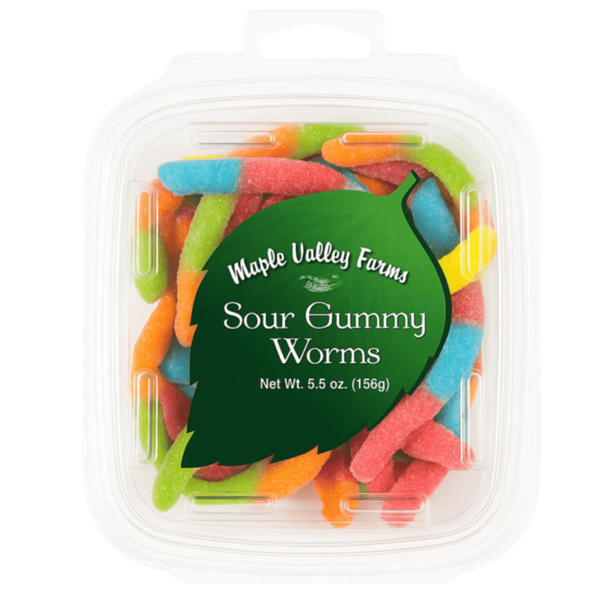 Maple Valley Farms Sour Gummy Worms 5.5 OZ Tub - Tree Treasures
