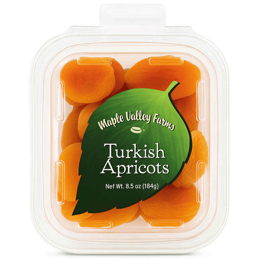 Maple Valley Farms Turkish Apricots 6.5 OZ Peg Tub - Tree Treasures