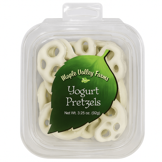 Maple Valley Farms Yogurt Pretzels 3.25 OZ Peg Tub - Tree Treasures