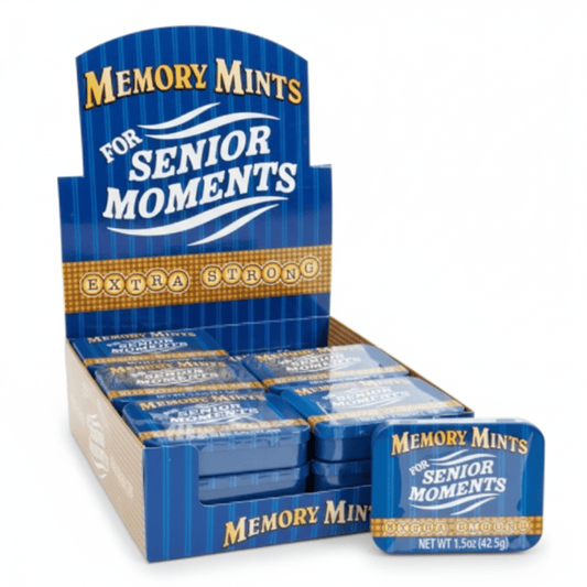 Memory Mints for Senior Moments – Extra Strong Peppermint Mints 1.5 oz Tin – Funny Gift - Tree Treasures