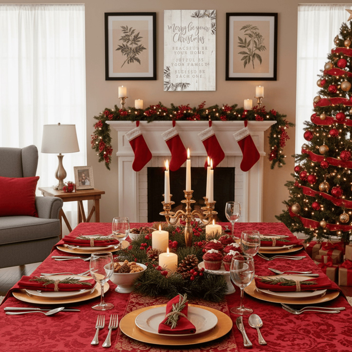 Merry Be Your Christmas Rustic Wooden Wall Art – 16" x 10.75" Rustic Pallet Sign - Tree Treasures