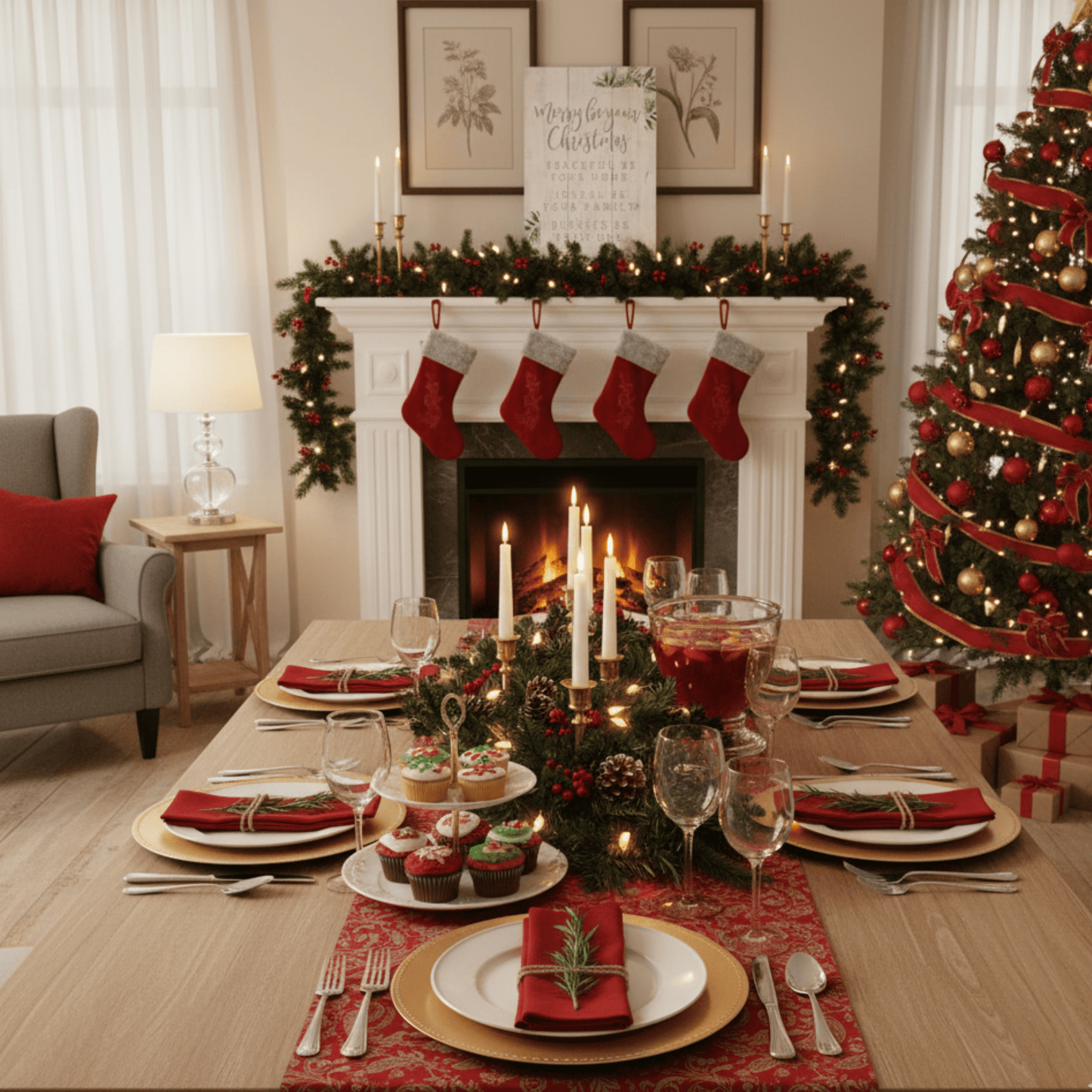 Merry Be Your Christmas Rustic Wooden Wall Art – 16" x 10.75" Rustic Pallet Sign - Tree Treasures