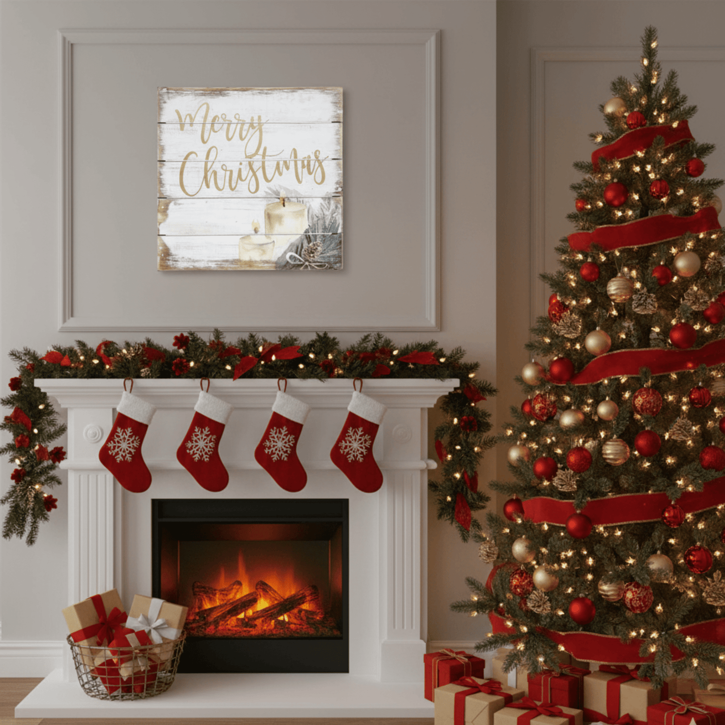 Merry Christmas Perfect Pallet Petites Rustic Holiday Sign - Tree Treasures