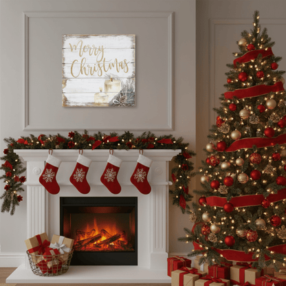 Merry Christmas Perfect Pallet Petites Rustic Holiday Sign - Tree Treasures
