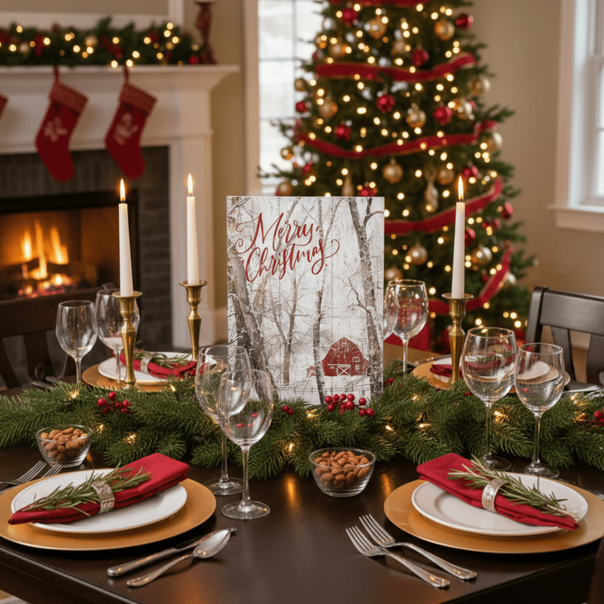 Merry Christmas Wooden Wall Art – 10.75" x 16" Rustic Pallet Sign - Tree Treasures