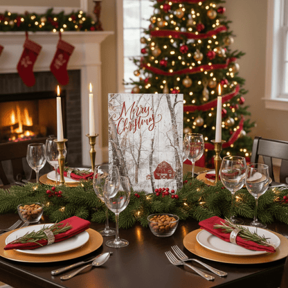 Merry Christmas Wooden Wall Art – 10.75" x 16" Rustic Pallet Sign - Tree Treasures