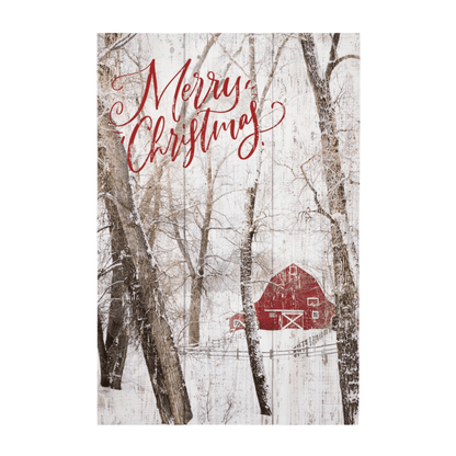 Merry Christmas Wooden Wall Art – 10.75" x 16" Rustic Pallet Sign - Tree Treasures