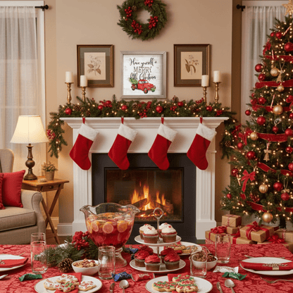 Merry Little Christmas Rustic Wooden Wall Art – 10"x10" Farmhouse Tabletop or Wall Décor - Tree Treasures