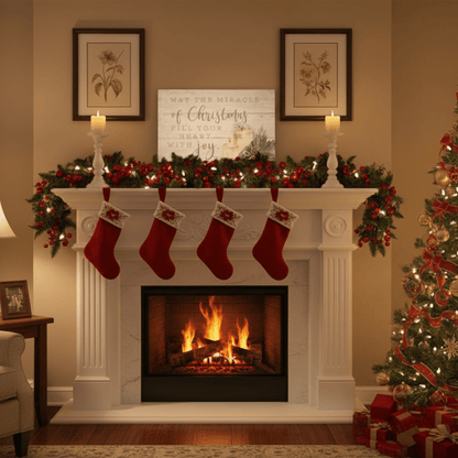 Miracle of Christmas Rustic Pallet Sign – 16"x10.75" Wooden Christmas Wall Decor - Tree Treasures