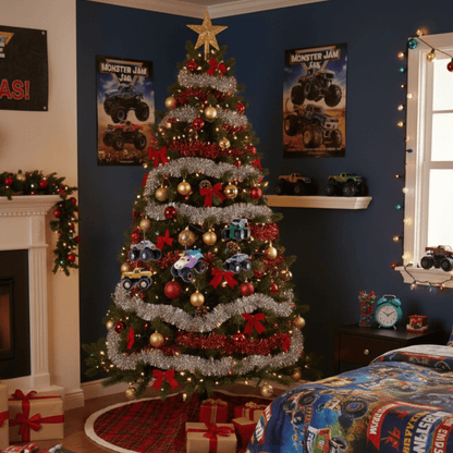 Monster Jam® Ornament Bundle – Sparkle Smash & Blow Mold Truck Ornaments by Kurt Adler - Tree Treasures