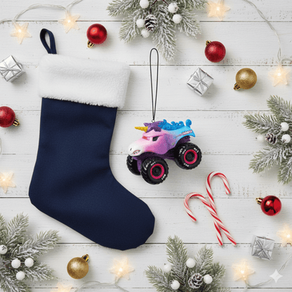 Monster Jam Sparkle Smash Christmas Ornament – Glittering Big Truck Holiday Tree Decoration - Tree Treasures