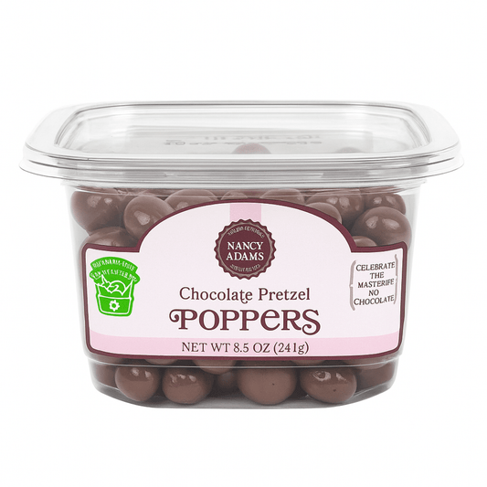 Nancy Adams Chocolate Pretzels Poppers 8.5 OZ TUB - Tree Treasures