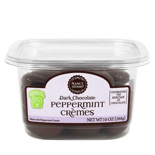 Nancy Adams Dark Chocolate Mint Cremes 10 OZ Tub - Tree Treasures