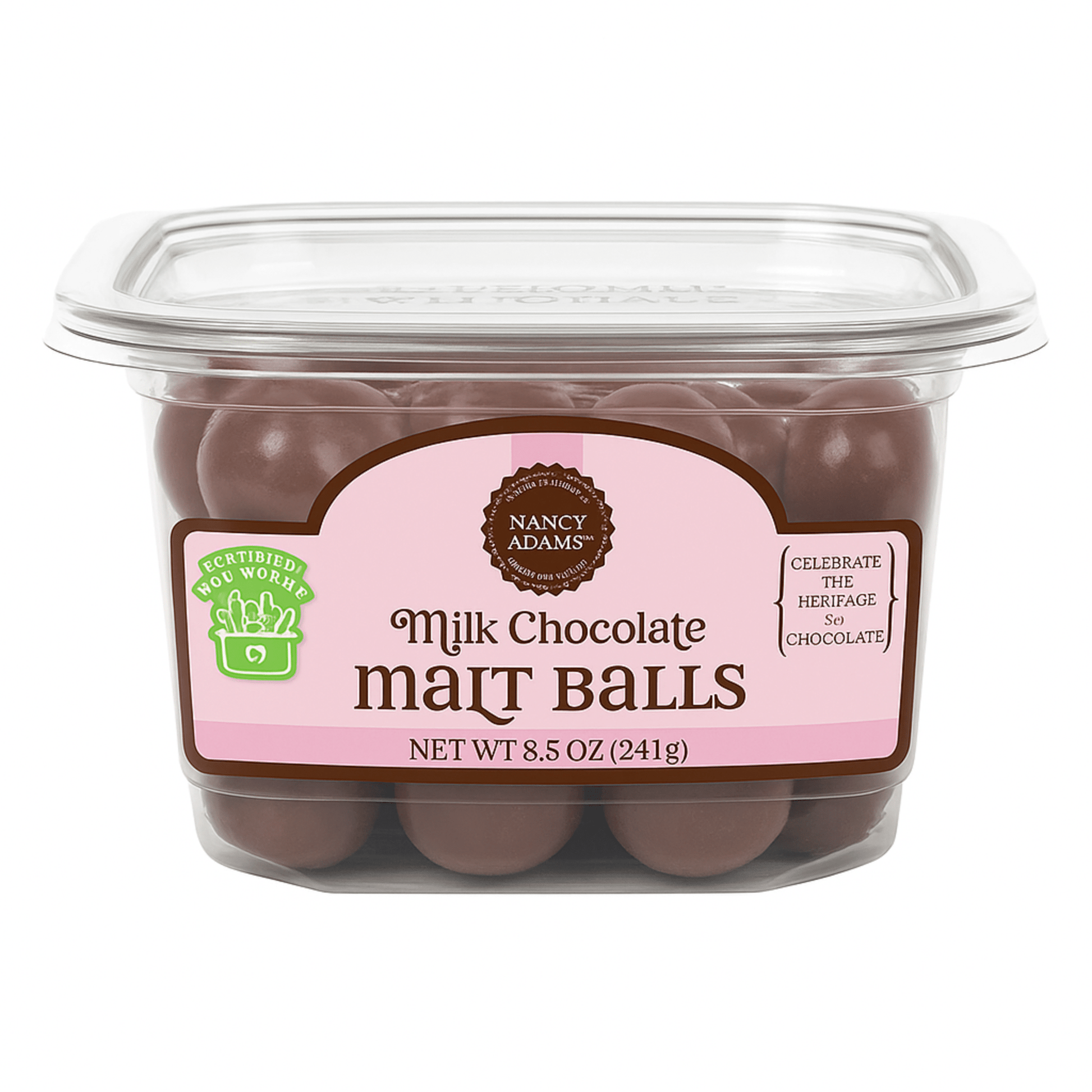 Nancy Adams Jumbo Milk Chocolate Malt Balls 8.5 OZ Tub - Tree Treasures