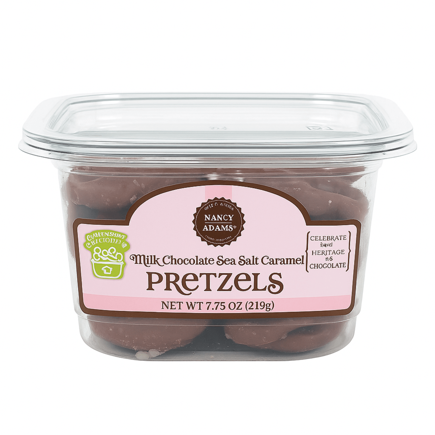 Nancy Adams Milk Chocolate Caramel Pretzels 7.75 OZ Tub - Tree Treasures