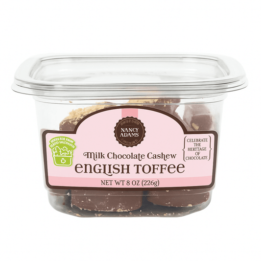 Nancy Adams Milk Chocolate English Toffee 8 OZ Tub - Tree Treasures