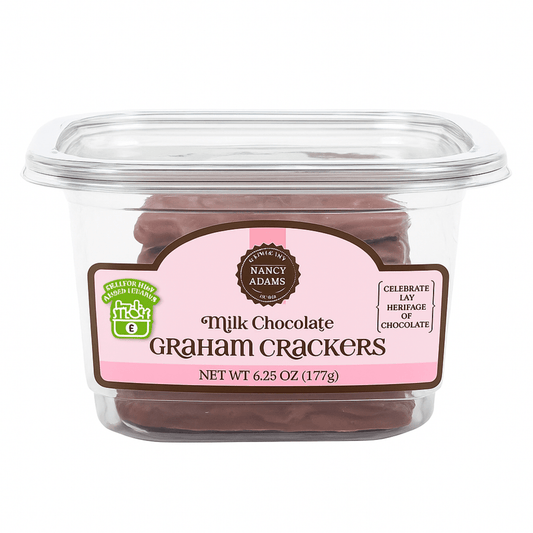 Nancy Adams Milk Chocolate Graham Crackers 6.25 OZ Tub - Tree Treasures